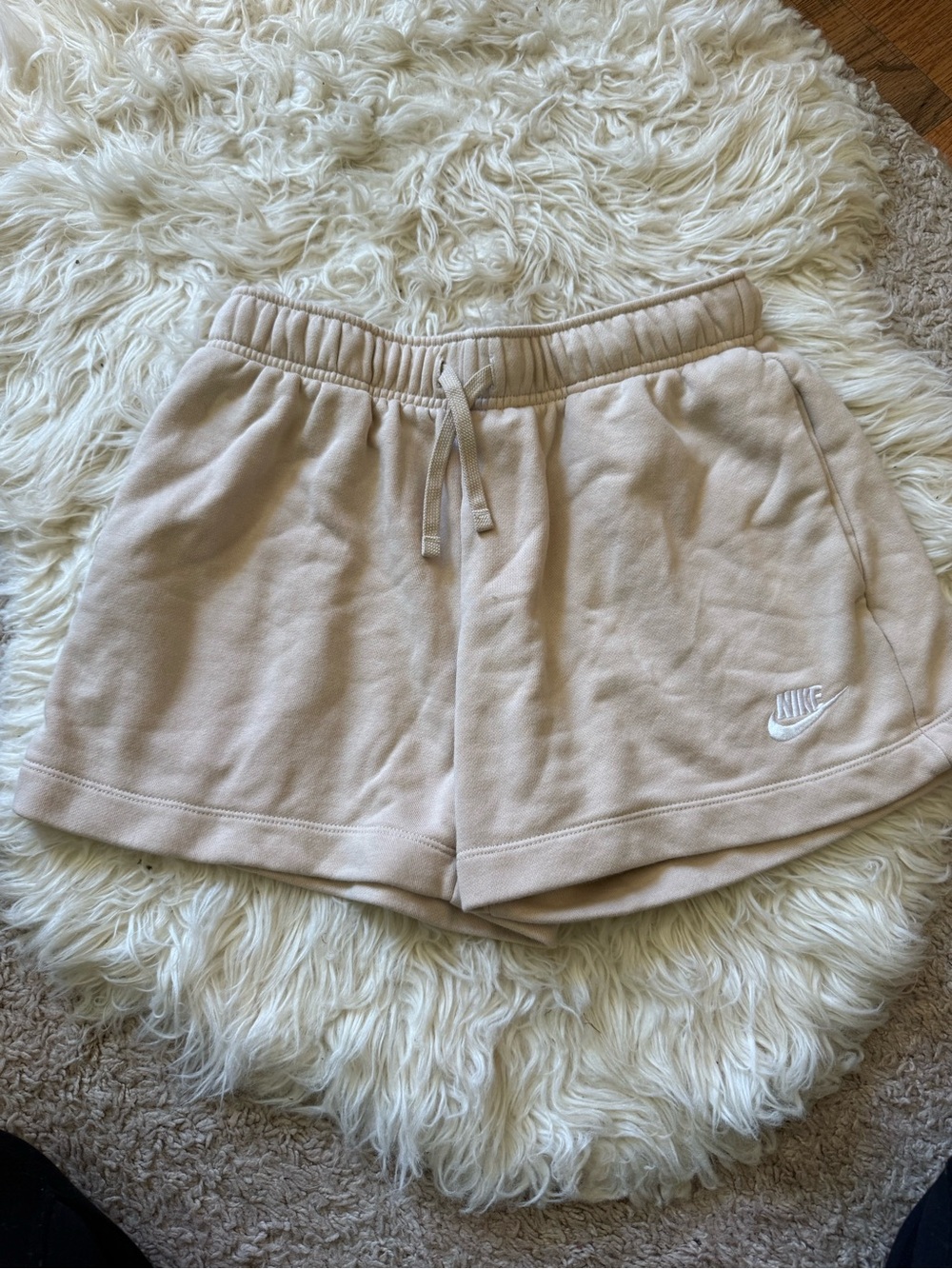 Nike Women's Cream/Tan Athletic Fleece Shorts